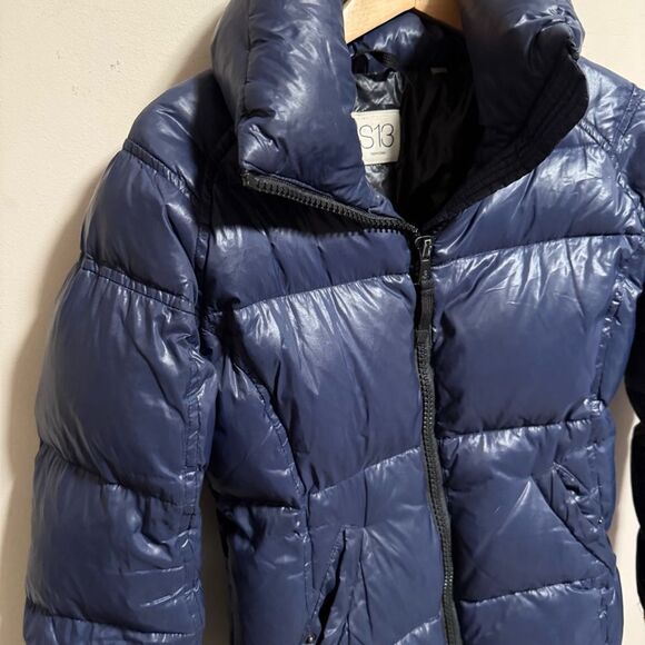 S13 Ella Metallic Down-Fill Puffer Navy Blue- Size XS - Picture 4 of 8